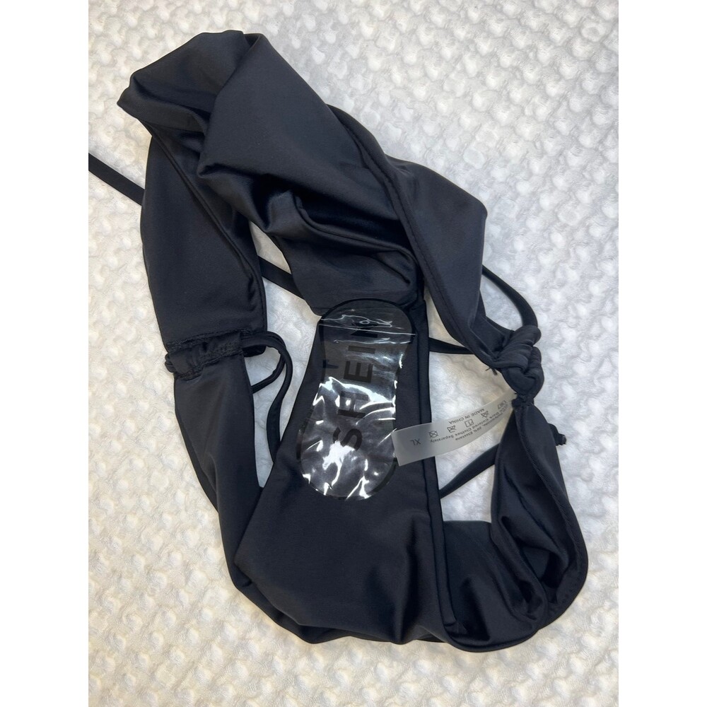 Shein Bikini Bottoms Women’s XL Black Tie Side Swimsuit Black Swim Bottoms OC3A - Picture 3 of 6